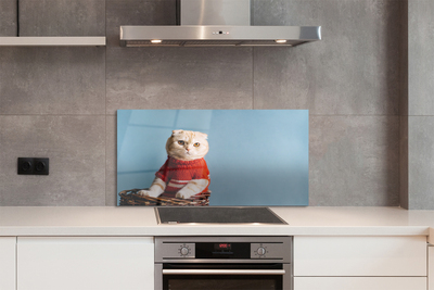 Panel Szklany Portret Siedzącego Kota