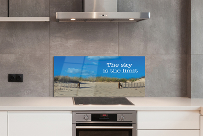 Szklany Panel Napis na Piaszczystej Plaży