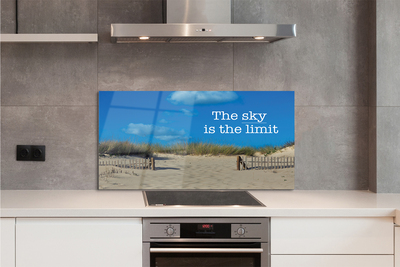 Szklany Panel Napis na Piaszczystej Plaży