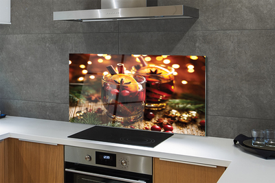 Szklany Panel Zimowa Herbata z Cynamonem