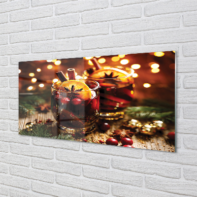 Szklany Panel Zimowa Herbata z Cynamonem