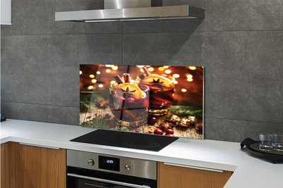 Szklany Panel Zimowa Herbata z Cynamonem