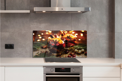 Szklany Panel Zimowa Herbata z Cynamonem