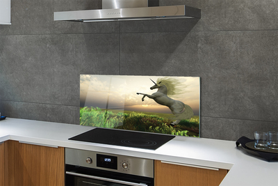 Panel Szklany Jednorożec na Tęczowym Polu