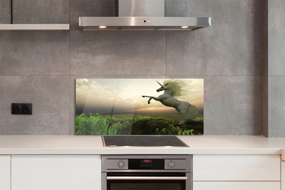 Panel Szklany Jednorożec na Tęczowym Polu