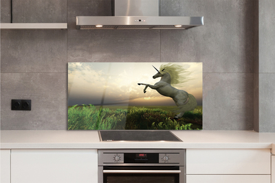 Panel Szklany Jednorożec na Tęczowym Polu