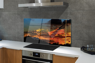 Panel szklany do Kuchni Amerykański Sztandar