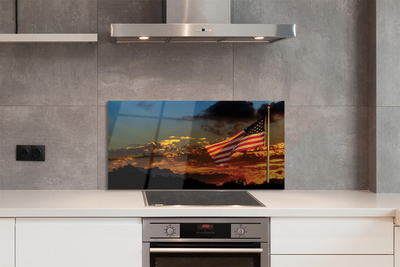 Panel szklany do Kuchni Amerykański Sztandar