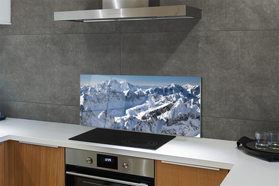 Szklany Panel Zaśnieżone Szczyty Górskie