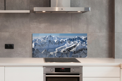 Szklany Panel Zaśnieżone Szczyty Górskie