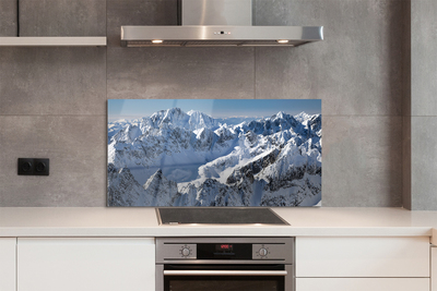 Szklany Panel Zaśnieżone Szczyty Górskie