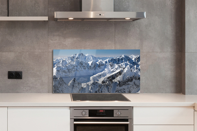 Szklany Panel Zaśnieżone Szczyty Górskie