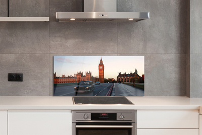 Panel szklany do Kuchni Samochody na Miejskiej Ulicy