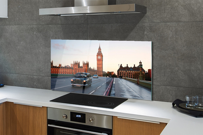 Panel szklany do Kuchni Samochody na Miejskiej Ulicy