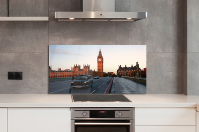 Panel szklany do Kuchni Samochody na Miejskiej Ulicy