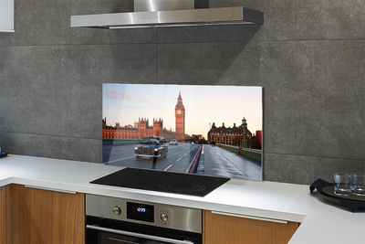 Panel szklany do Kuchni Samochody na Miejskiej Ulicy