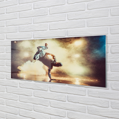 Panel szklany do Kuchni Mężczyzna w Tańcu z Dymem