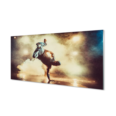 Panel szklany do Kuchni Mężczyzna w Tańcu z Dymem