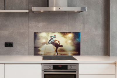 Panel szklany do Kuchni Mężczyzna w Tańcu z Dymem