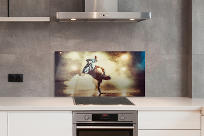 Panel szklany do Kuchni Mężczyzna w Tańcu z Dymem