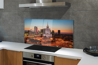 Panel Szklany Nocne Światła Warszawy