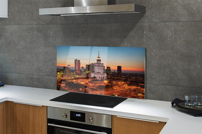 Panel Szklany Nocne Światła Warszawy