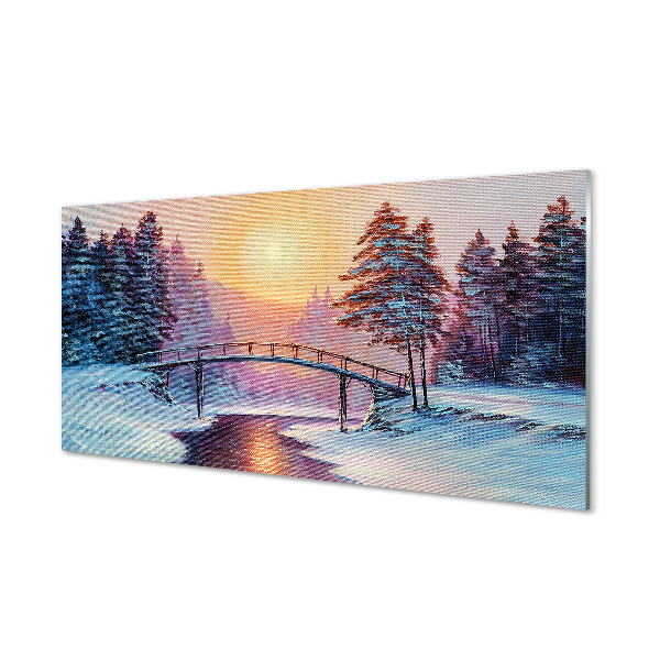 Panel nad Blat Kuchenny Zimowy Las o Poranku