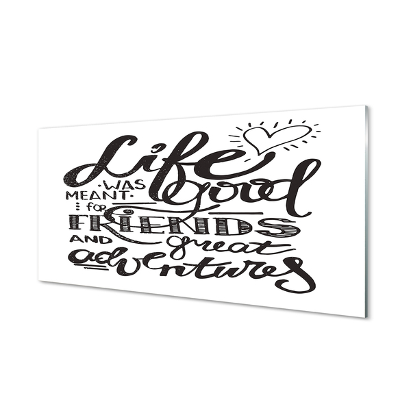 Szklany Panel Brązowy Napis Motywacyjny