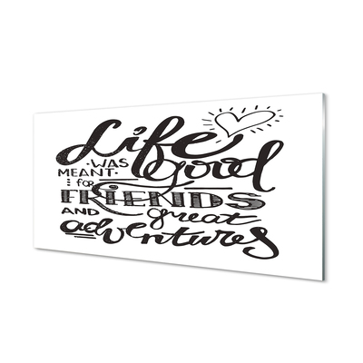 Szklany Panel Brązowy Napis Motywacyjny