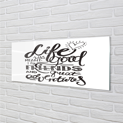 Szklany Panel Brązowy Napis Motywacyjny