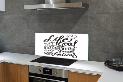 Szklany Panel Brązowy Napis Motywacyjny