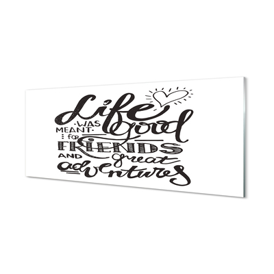 Szklany Panel Brązowy Napis Motywacyjny