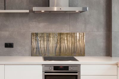 Panel szklany do Kuchni Las o Wschodzie Słońca