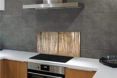 Panel szklany do Kuchni Las o Wschodzie Słońca