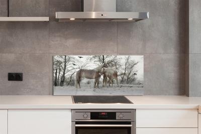 Szkło do Kuchni na Ścianę Zimowa Kraina Jednorożców