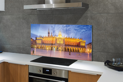 Szkło do Kuchni na Ścianę Sukiennice o Zachodzie Słońca