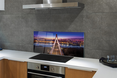 Szkło do Kuchni na Ścianę Panorama Wisły z Mostem