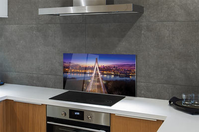 Szkło do Kuchni na Ścianę Panorama Wisły z Mostem