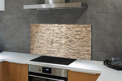 Szklany Panel Kompozycja Cegły i Kamienia