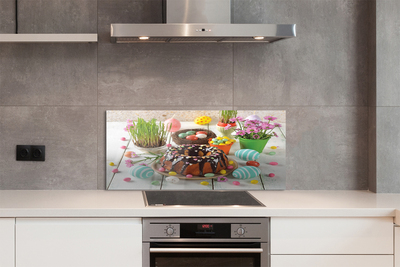 Szkło do Kuchni na Ścianę Wielkanocne Ciasto i Pisanki