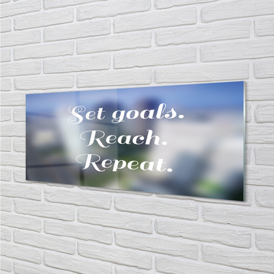 Szklany Panel Klasyczny Biały Napis