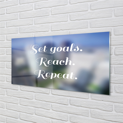 Szklany Panel Klasyczny Biały Napis