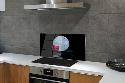 Szklany Panel Księżyc w Kształcie Serca