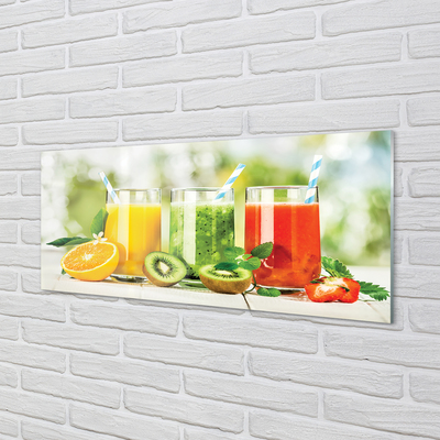 Szklany Panel Owocowy Duet Truskawki i Kiwi