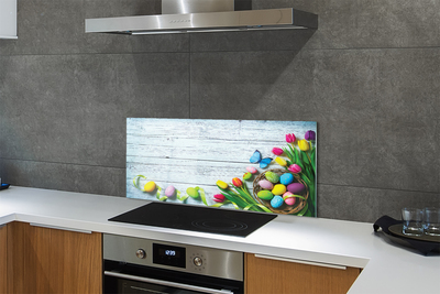 Szkło do Kuchni na Ścianę Wiosenne Jajka z Motylem