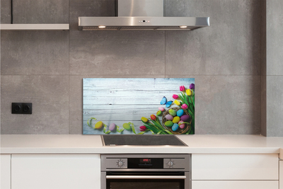 Szkło do Kuchni na Ścianę Wiosenne Jajka z Motylem