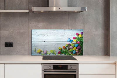 Szkło do Kuchni na Ścianę Wiosenne Jajka z Motylem