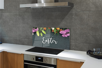 Szkło do Kuchni na Ścianę Wielkanocna Kompozycja Kwiatowa