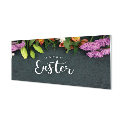 Szkło do Kuchni na Ścianę Wielkanocna Kompozycja Kwiatowa