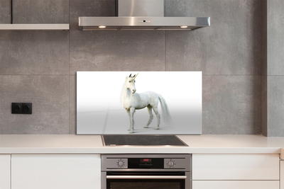 Szkło do Kuchni na Ścianę Szlachetny Biały Jednorożec